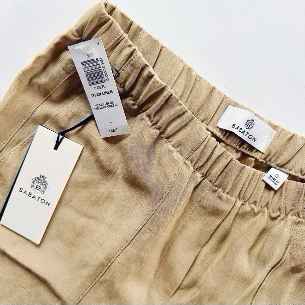 Aritzia Babaton Titan Linen Cargo Pants Humus Beige - Picture 4 of 11